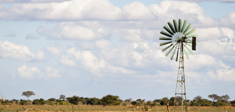 energy crisis, African,Landscape,With,A,Big,Wind,Turbine,For,Electricity